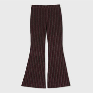 Girls Lurex Knit Striped Flare Pants - art class Red XXL (18) - nwt